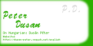 peter dusan business card